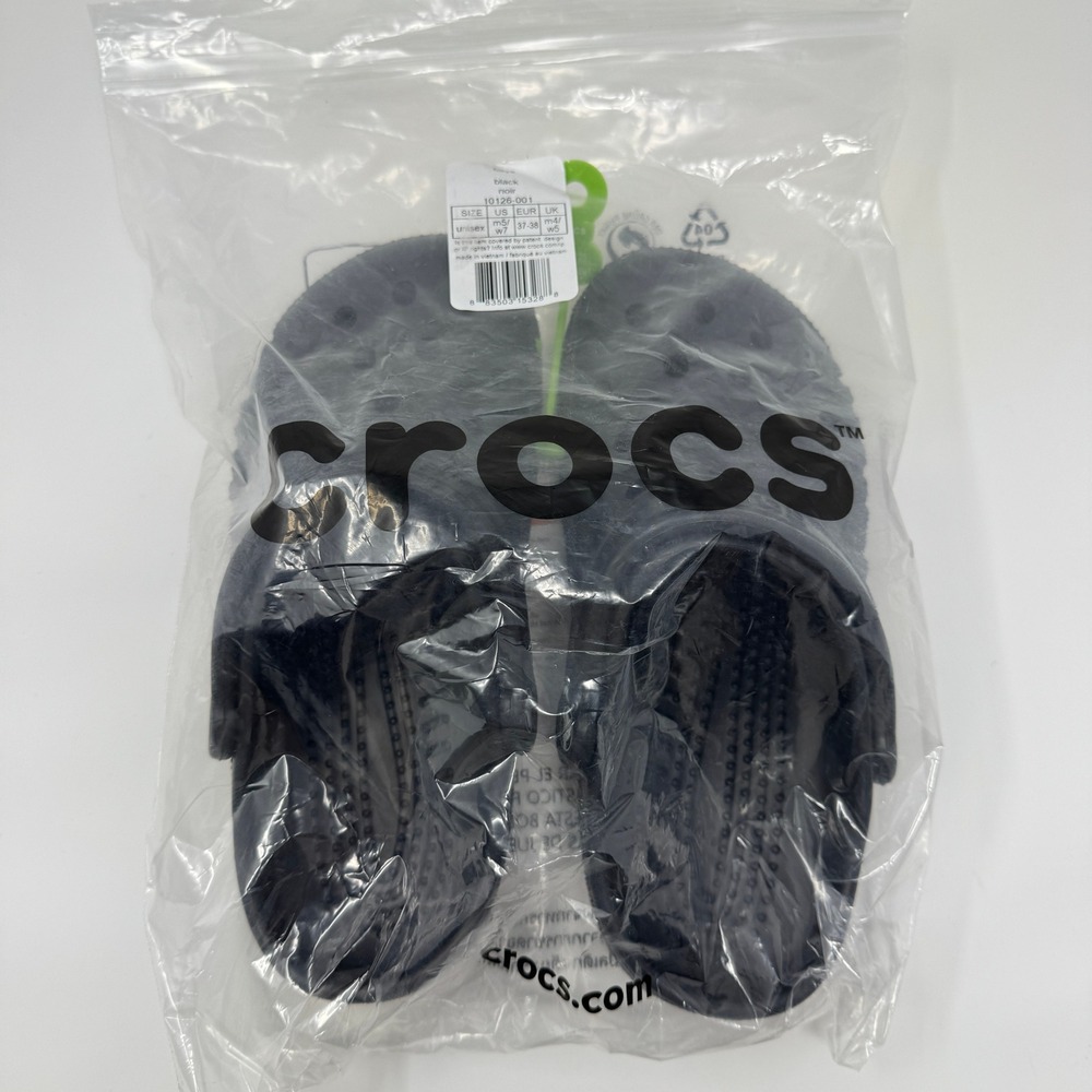 Crocs Baya Clogs Slides Black Unisex Lightweight‎ Comfort Size 7 Noir 10126-001